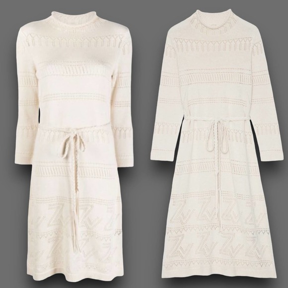 Zadig & Voltaire Cecily Monogram Long Sleeve Sweater Dress - Picture 2 of 10